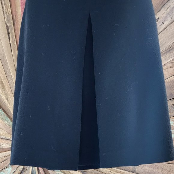 Dolce & Gabbana wool pockets front pleat black A-line skirt Sz 44 Italy - Picture 2 of 7